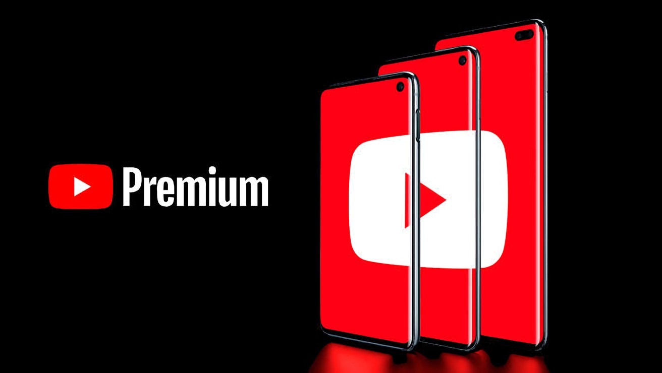 Smartphones exibindo a logo do Youtube Premium